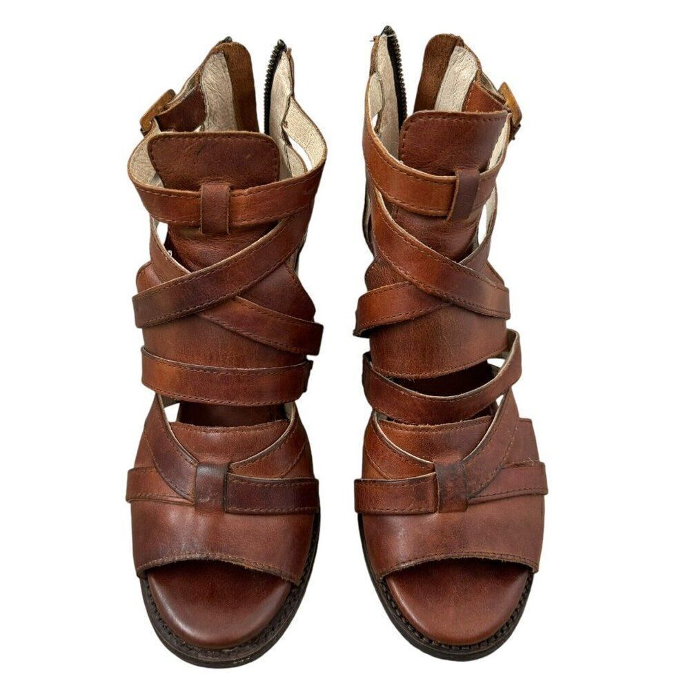 Freebird By Steven Womens Claw Brown Leather Heeled Sandel Sz 8 - Picture 8 of 11